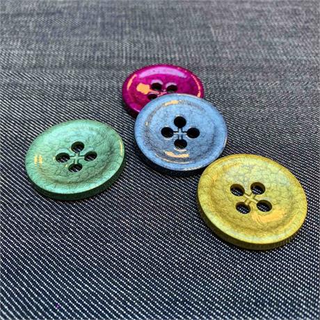 Italian 4-Hole Hammered and Lacquered Button Image 1