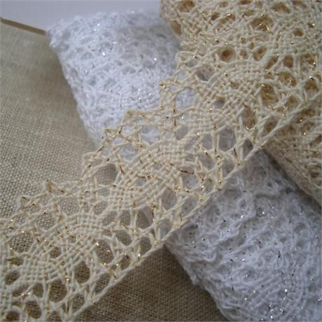 Cotton/Metallic Lace Trim Image 1