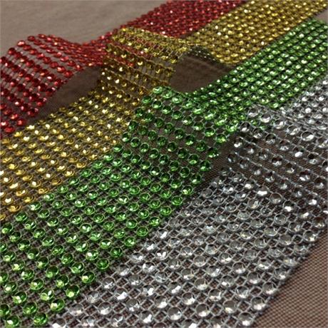 8 Row Faceted Diamante Effect Trim Image 1