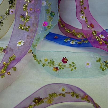 Beaded Organza Ribbon Image 1