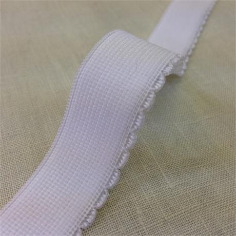 White Picot Edge Lingerie Elastic Image 1