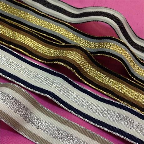 Metallic Stripe Gros Grain Image 1