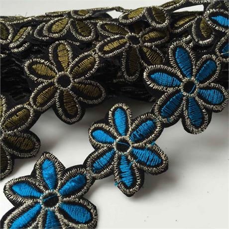 Hand Made Fusible Indian Floral Trim Image 1