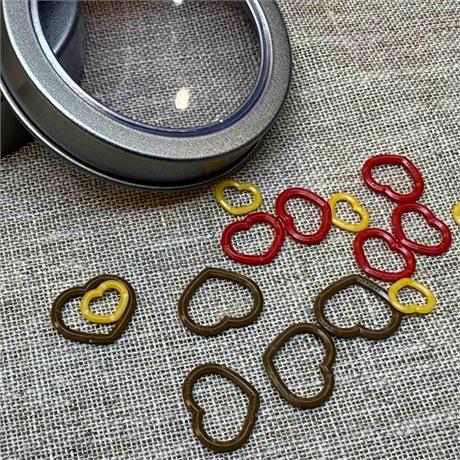 Tulip Stitch Markers Set Heart - 15 piecies Image 1