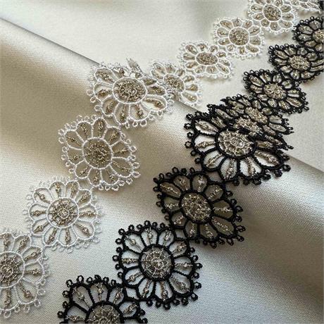 Fine Polyester and Metallic Trim Image 1