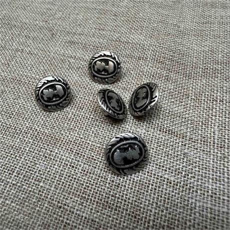 Antique Silver Cameo Button Image 1