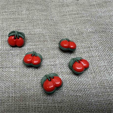 Plastic Cherries Button Image 1