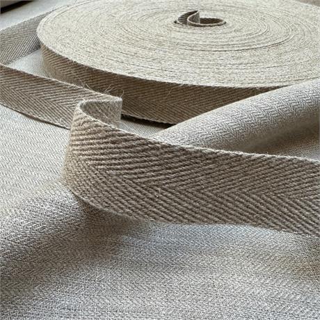 Heavy French 100% Linen Webbing Image 1