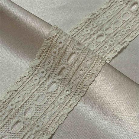 Fine French Cotton Leavers Eyelet Lace Border Image 1