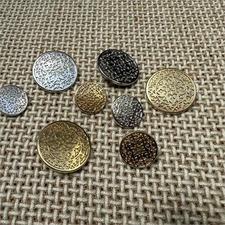 Italian Decorative Metal Shank Button Image 1