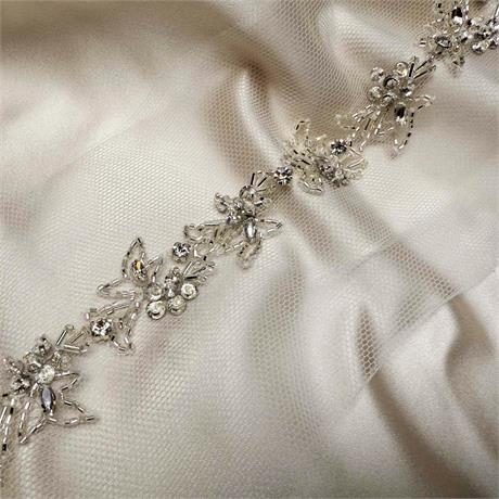 Fine Silver Hand Beaded Indian Trimming Image 1