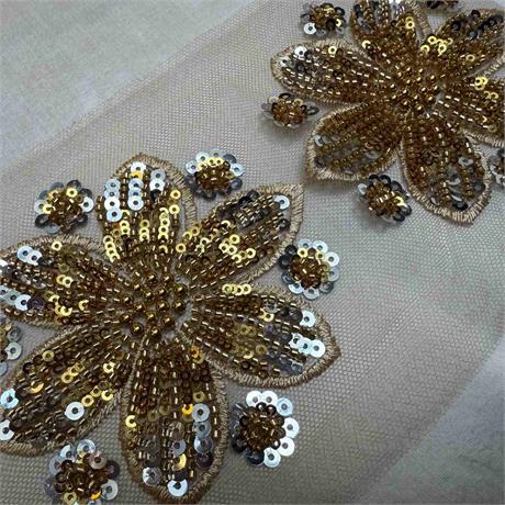 Sequinned Flower Motif Trim Image 1