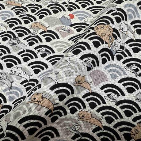 Japanese Cat Wave Print Canvas Image 1