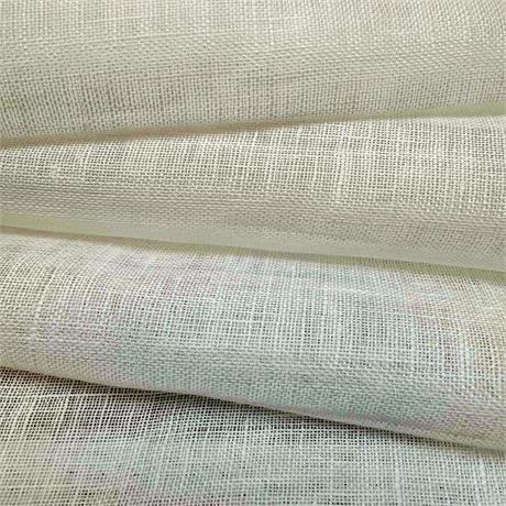 Plain ivory sheer linen muslin. Image 1