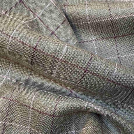 Rose & Tan wool check. Image 1
