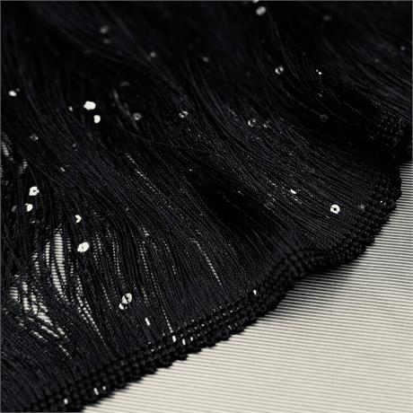 Fine Italian Viscose Fringe with Sequins Image 1