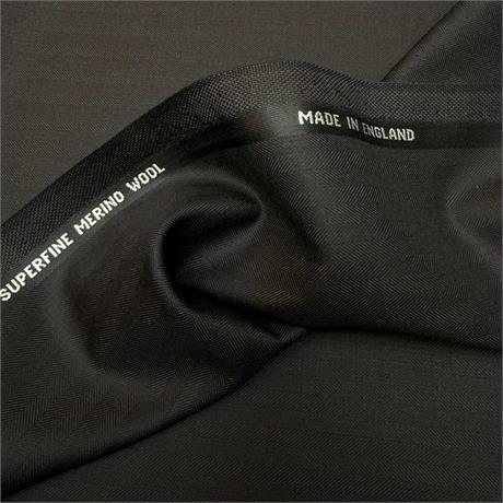 Black Herringbone Super 130s Image 1
