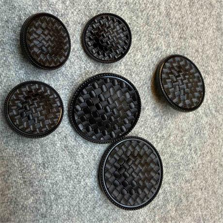 Italian Black Plastic Shank Buttons Image 1