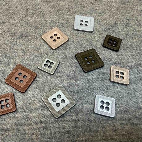 Italian Square Metal 4-Hole Buttons Image 1