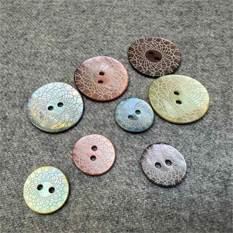 Italian Enamelled Lasered Shell 2- Hole Buttons Image 1