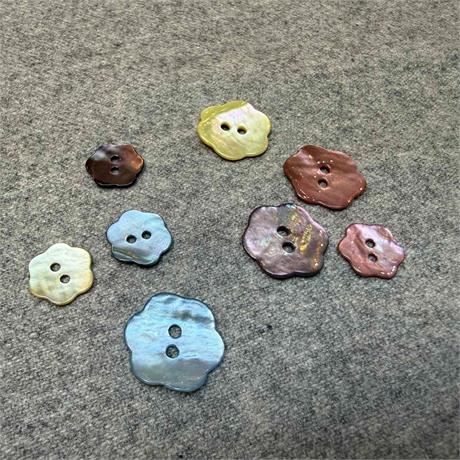 Italian Enamelled Flower Shell 2- Hole Buttons Image 1