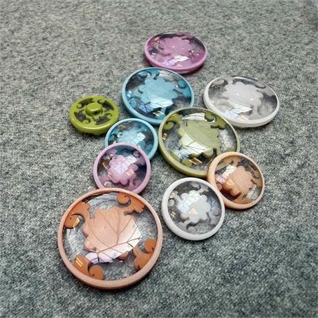 Italian Flower Polyester Shank Buttons Image 1