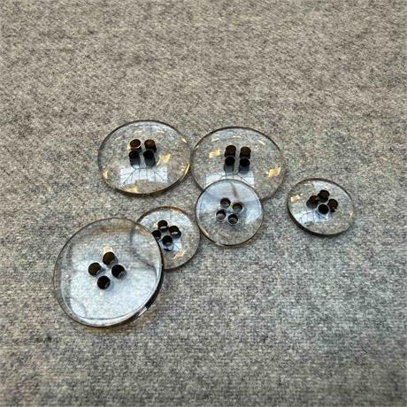 Italian Transparent 4-Hole Button Image 1