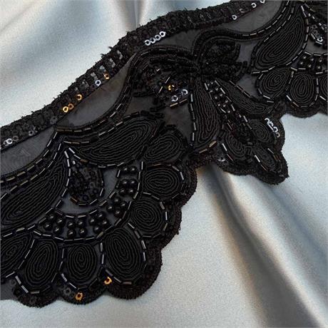 Beaded and Corded Scallop Edge Lace Image 1