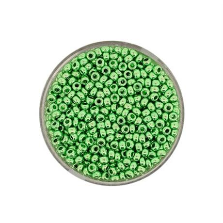 METALLIC GREEN GLASS ROCAILLES 2.6MM 17G Image 1
