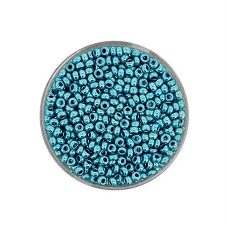 METALLIC TEAL GLASS ROCAILLES 2.6MM 17G Image 1