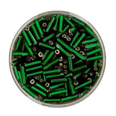 BOTTLE GLASS BUGLE BEADS 6MM 15G Image 1