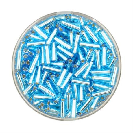 SKY GLASS BUGLE BEADS 6MM 15G Image 1