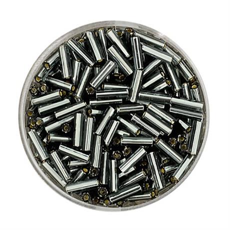 SLATE GLASS BUGLE BEADS 6MM 15G Image 1