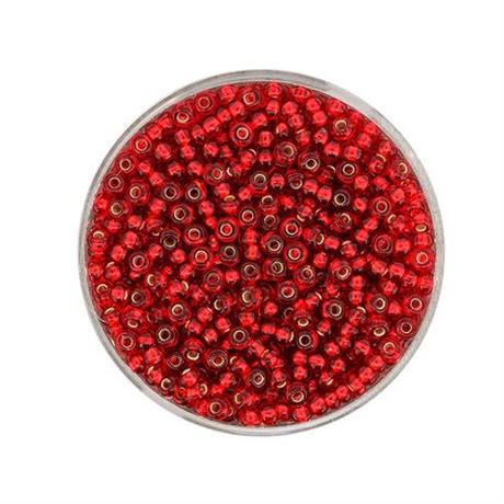 RED GLASS ROCAILLES 2.6MM 17G Image 1