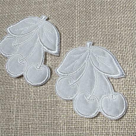 Japanese Sew-On Polyester Cherries Motif Image 1
