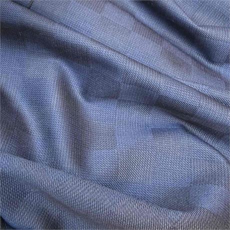 Navy & Black Check Wool Mix Twill Image 1