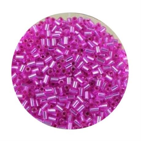 FUCHSIA GLASS BUGLE 2-CUT 2MM 17G Image 1