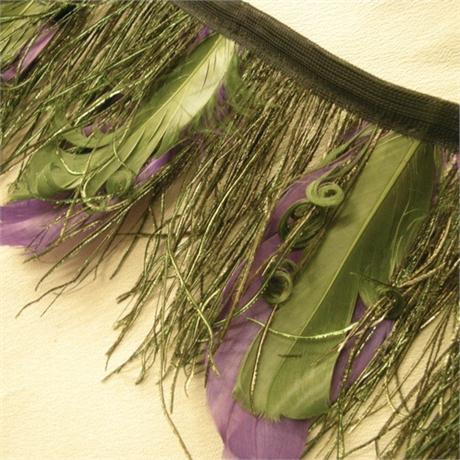Peacock and Curled Duck Feather Fringe Image 1