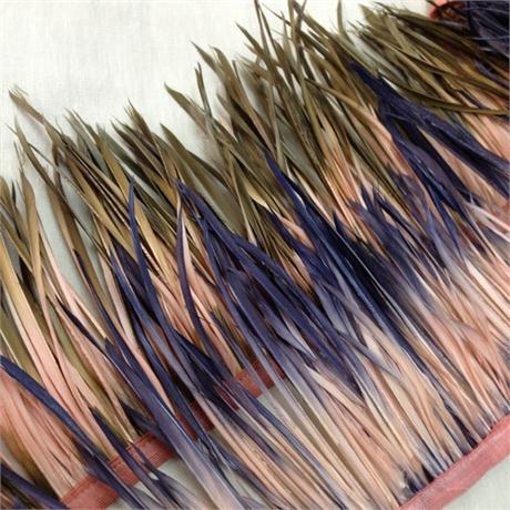 Dip Dyed Stripped Goose Fringe Image 1
