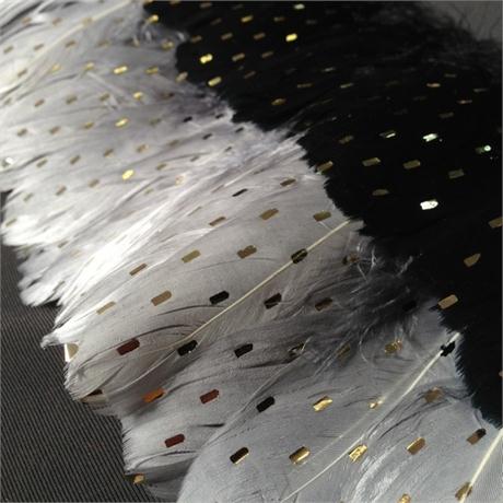 Goose Feather Fringe with Foil Appliqés Image 1