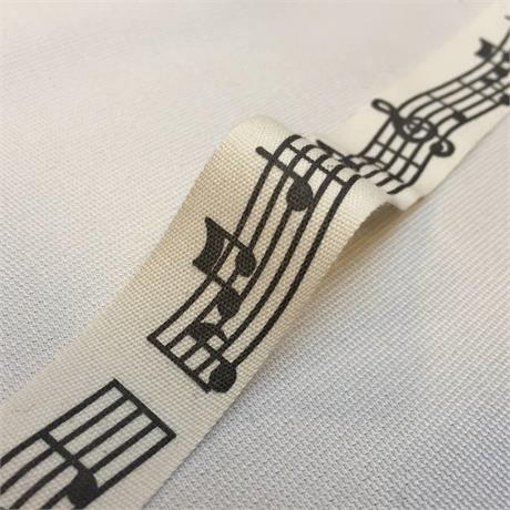 Music Note Printed Cotton Ribbon Image 1