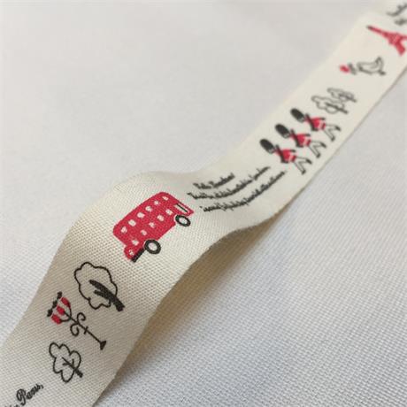 London and Paris Cotton Printed Ribbon Image 1