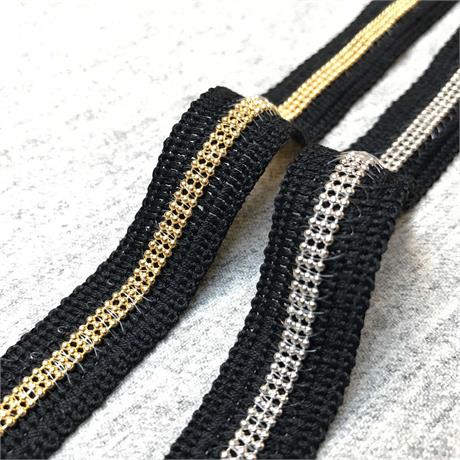 Black Braid with Metal Ball Chain Image 1