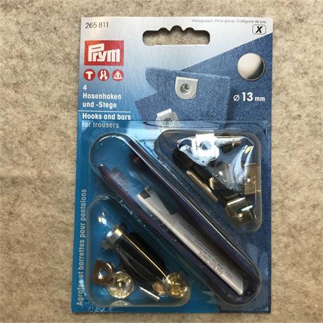 Prym Riveted Hooks & Bars Brass Silver 13mm Image 1