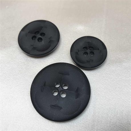 Italian Black Plastic Button Image 1