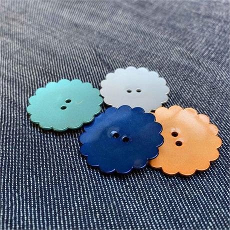 Italian 2-Hole Flower Polyester Button Image 1