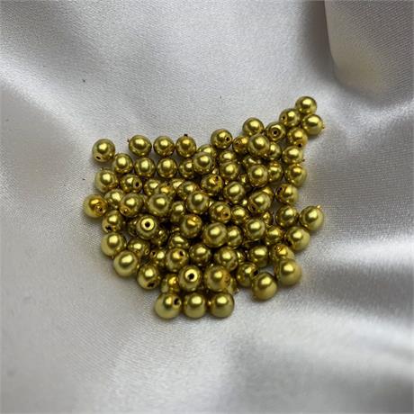 Pracht Waxed Glass Pearl Beads - Olive Image 1