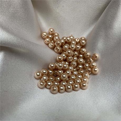 Pracht Waxed Glass Pearl Beads - Beige Image 1