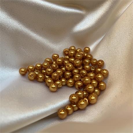 Pracht Waxed Glass Pearl Beads - Orange Image 1