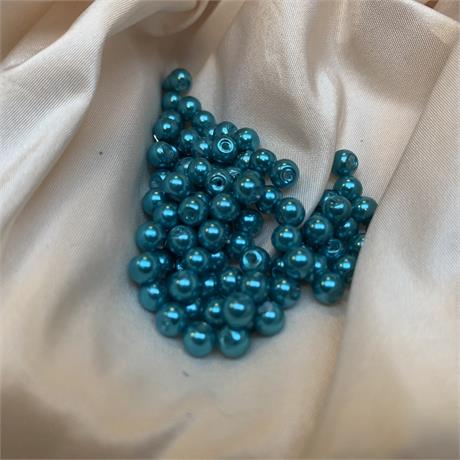 Pracht Waxed Glass Pearl Beads - Caribbean Blue Image 1